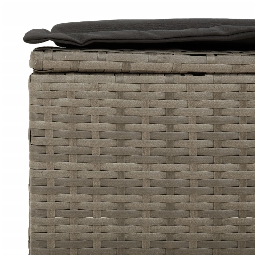 Tuinbank 3-zits met kussens poly rattan grijs is nu te koop bij PeponiXL, paradijselijk wonen!