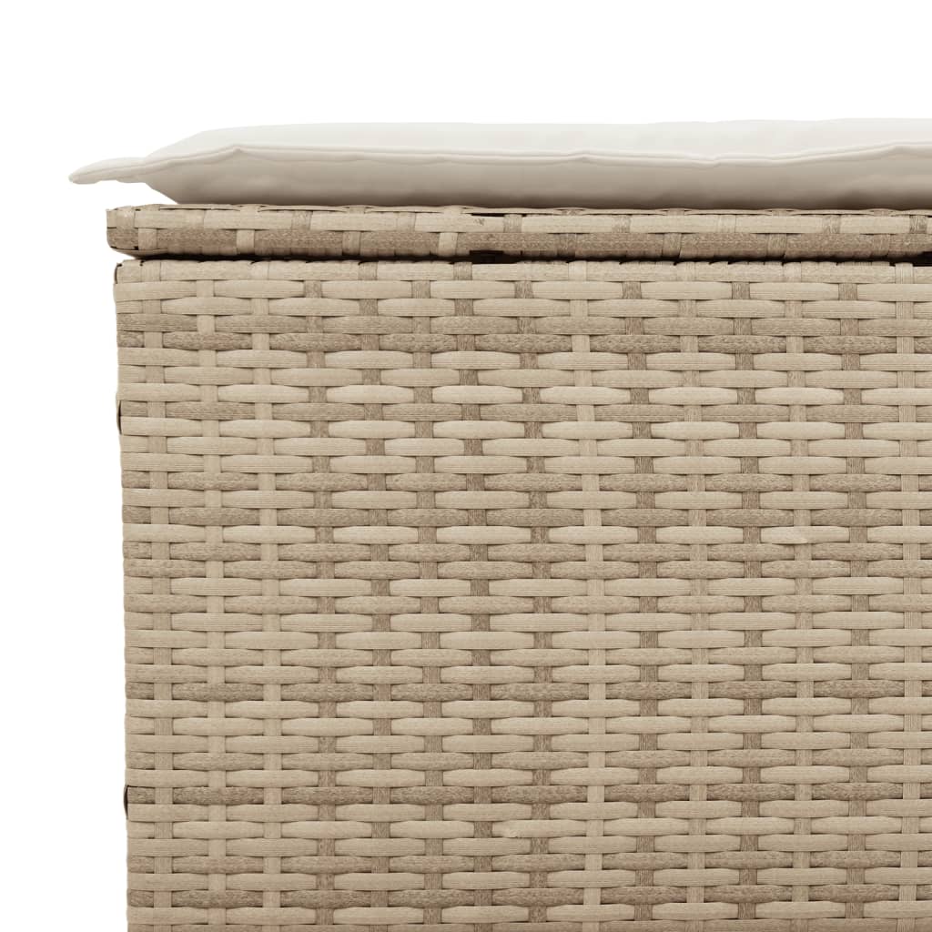 Tuinbank 3-zits met kussens poly rattan beige is nu te koop bij PeponiXL, paradijselijk wonen!
