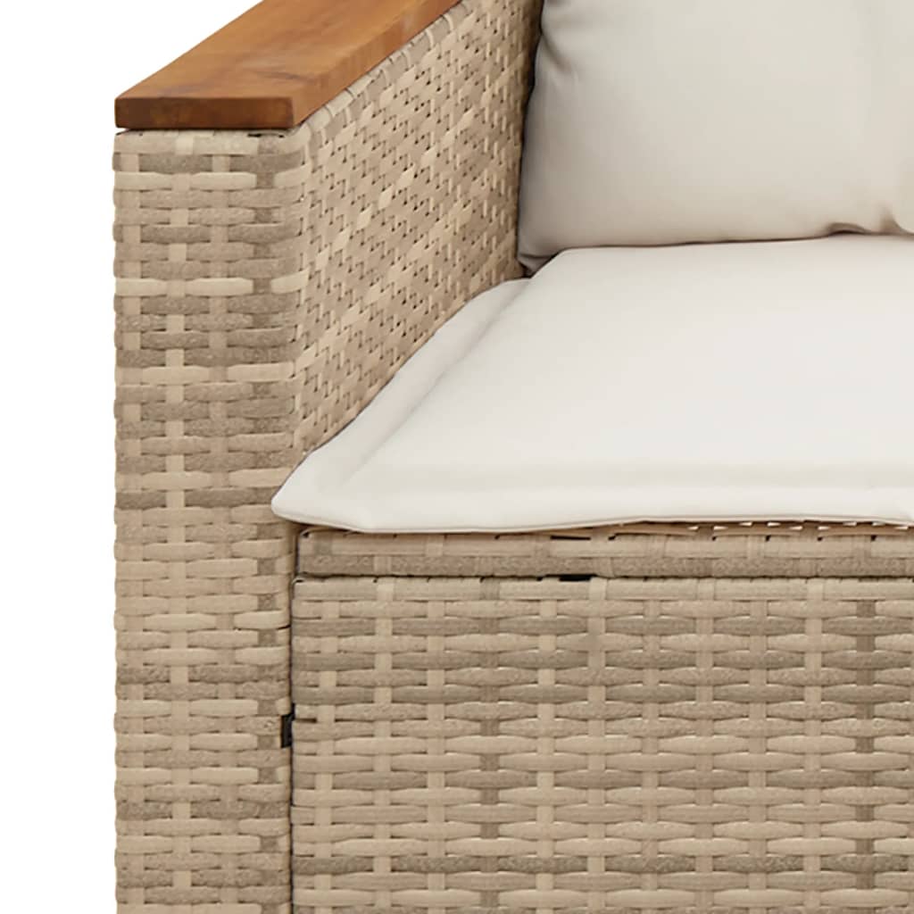 Tuinbank 3-zits met kussens poly rattan beige is nu te koop bij PeponiXL, paradijselijk wonen!