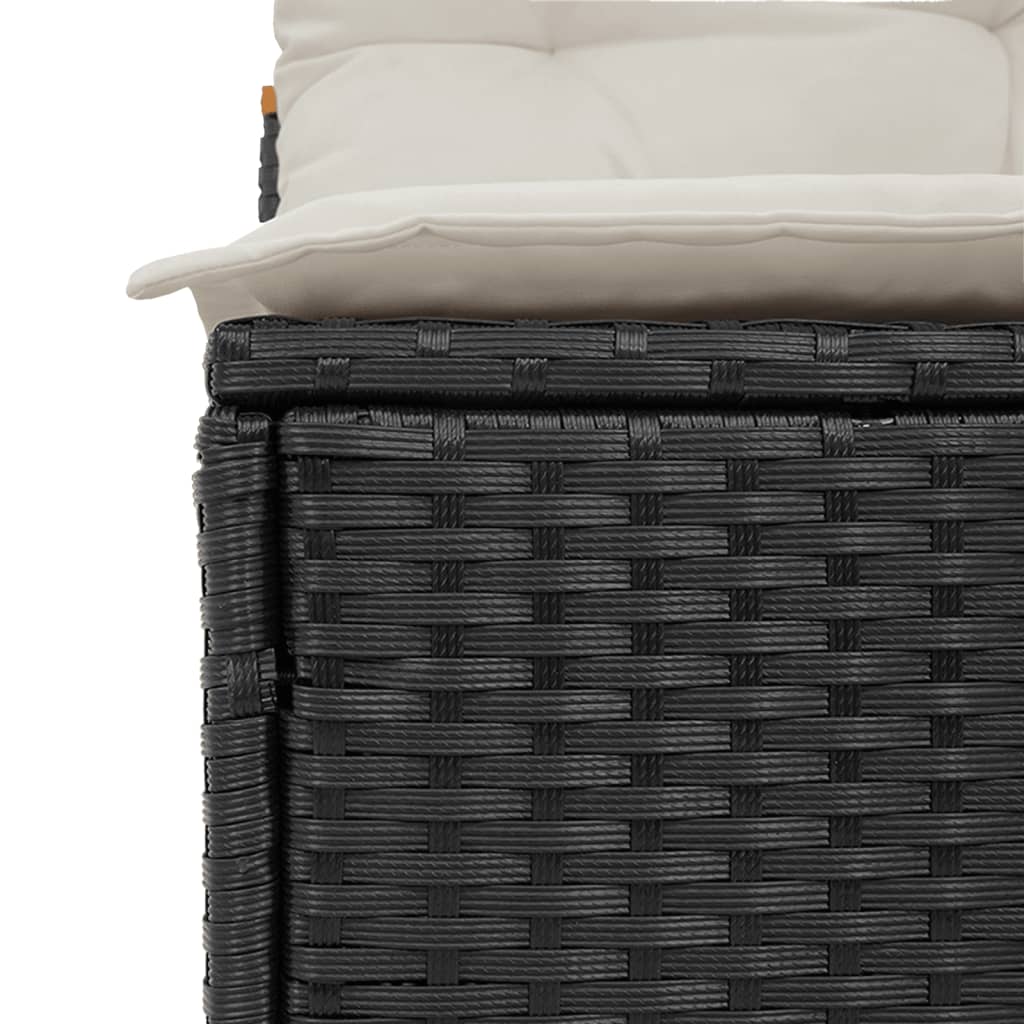 Tuinbanken 2 st zonder armleuning met kussens poly rattan zwart is nu te koop bij PeponiXL, paradijselijk wonen!