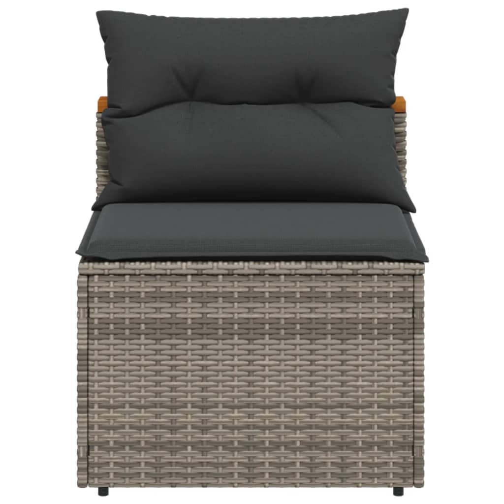 Tuinbanken 2 st zonder armleuning met kussens poly rattan grijs is nu te koop bij PeponiXL, paradijselijk wonen!