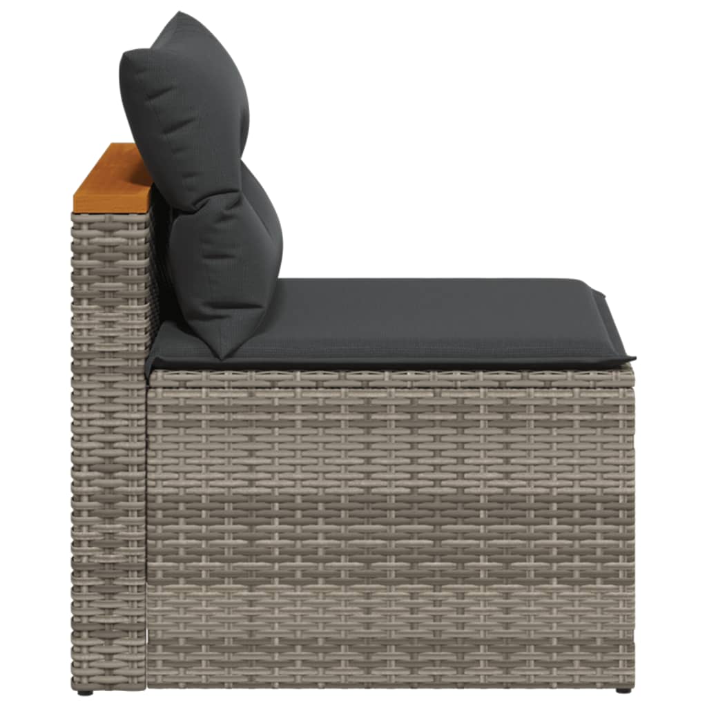 Tuinbanken 2 st zonder armleuning met kussens poly rattan grijs is nu te koop bij PeponiXL, paradijselijk wonen!