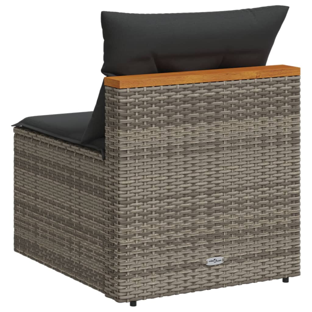 Tuinbanken 2 st zonder armleuning met kussens poly rattan grijs is nu te koop bij PeponiXL, paradijselijk wonen!