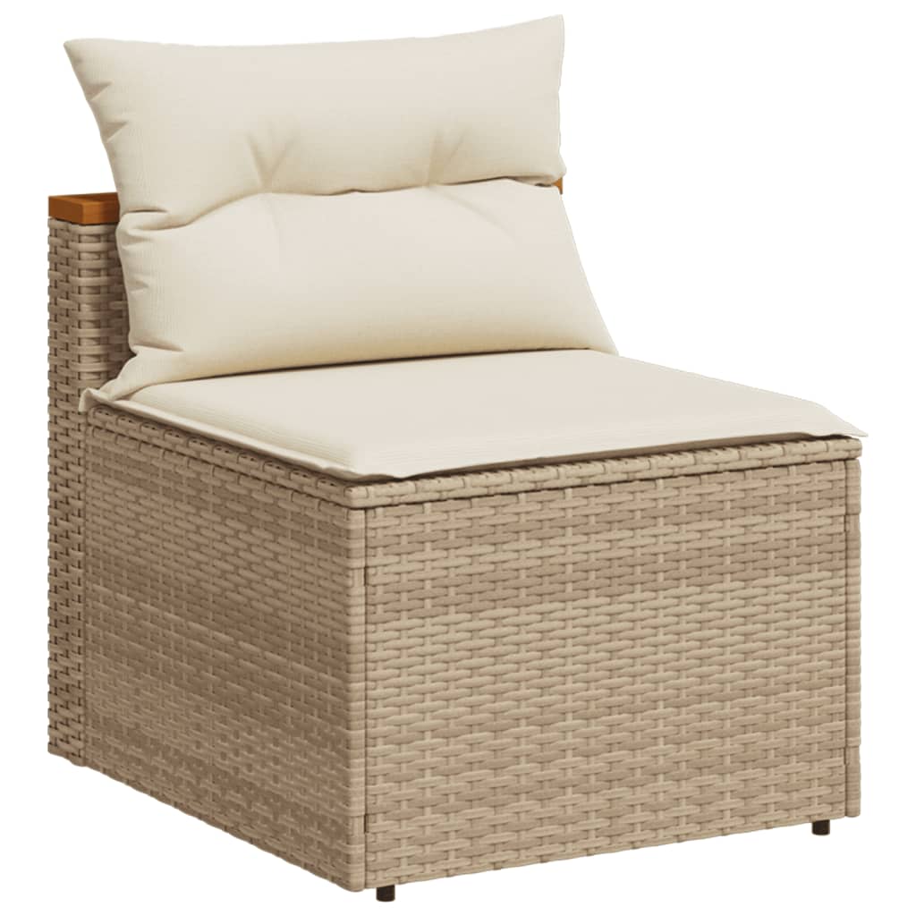 Tuinbanken 2 st zonder armleuning met kussens poly rattan beige is nu te koop bij PeponiXL, paradijselijk wonen!