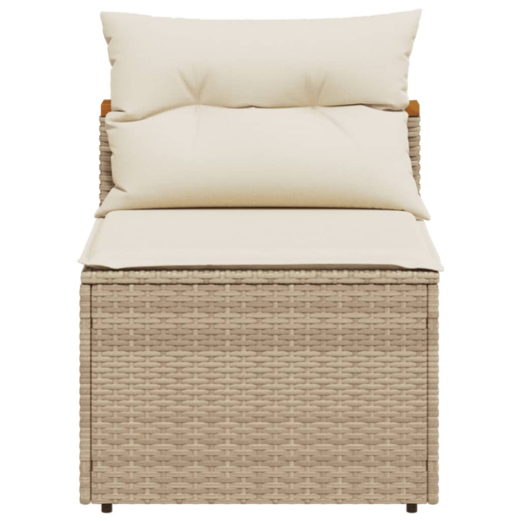 Tuinbanken 2 st zonder armleuning met kussens poly rattan beige is nu te koop bij PeponiXL, paradijselijk wonen!