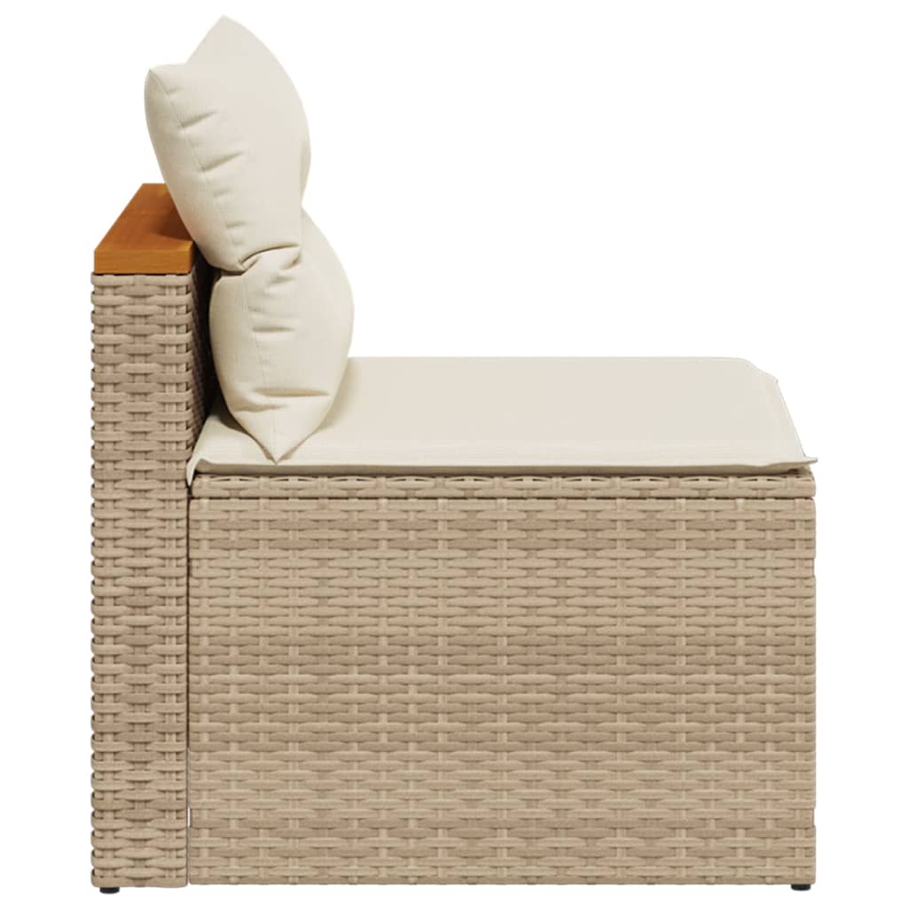 Tuinbanken 2 st zonder armleuning met kussens poly rattan beige is nu te koop bij PeponiXL, paradijselijk wonen!