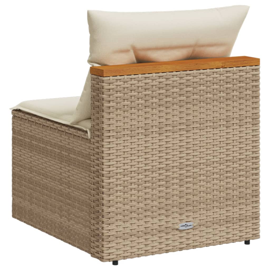 Tuinbanken 2 st zonder armleuning met kussens poly rattan beige is nu te koop bij PeponiXL, paradijselijk wonen!