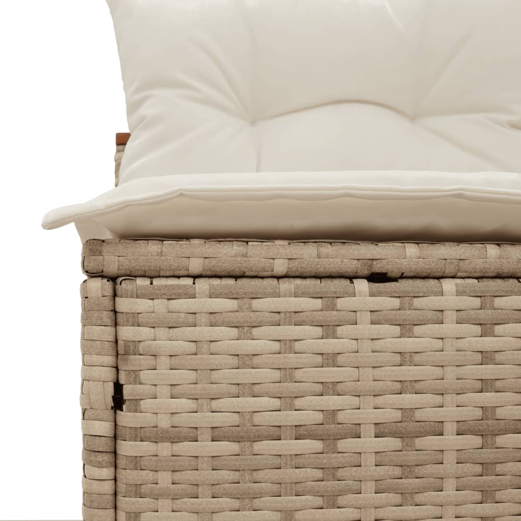 Tuinbanken 2 st zonder armleuning met kussens poly rattan beige is nu te koop bij PeponiXL, paradijselijk wonen!