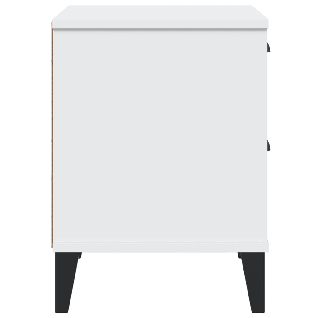 Nachtkastje VIKEN bewerkt hout wit is nu te koop bij PeponiXL, paradijselijk wonen!