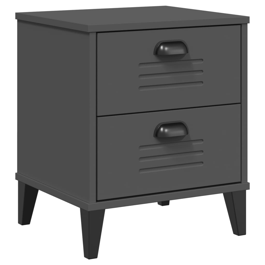 Nachtkastje VIKEN bewerkt hout antracietgrijs is nu te koop bij PeponiXL, paradijselijk wonen!