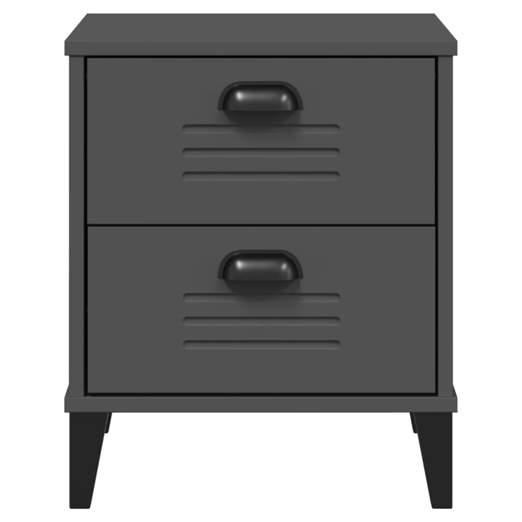 Nachtkastje VIKEN bewerkt hout antracietgrijs is nu te koop bij PeponiXL, paradijselijk wonen!