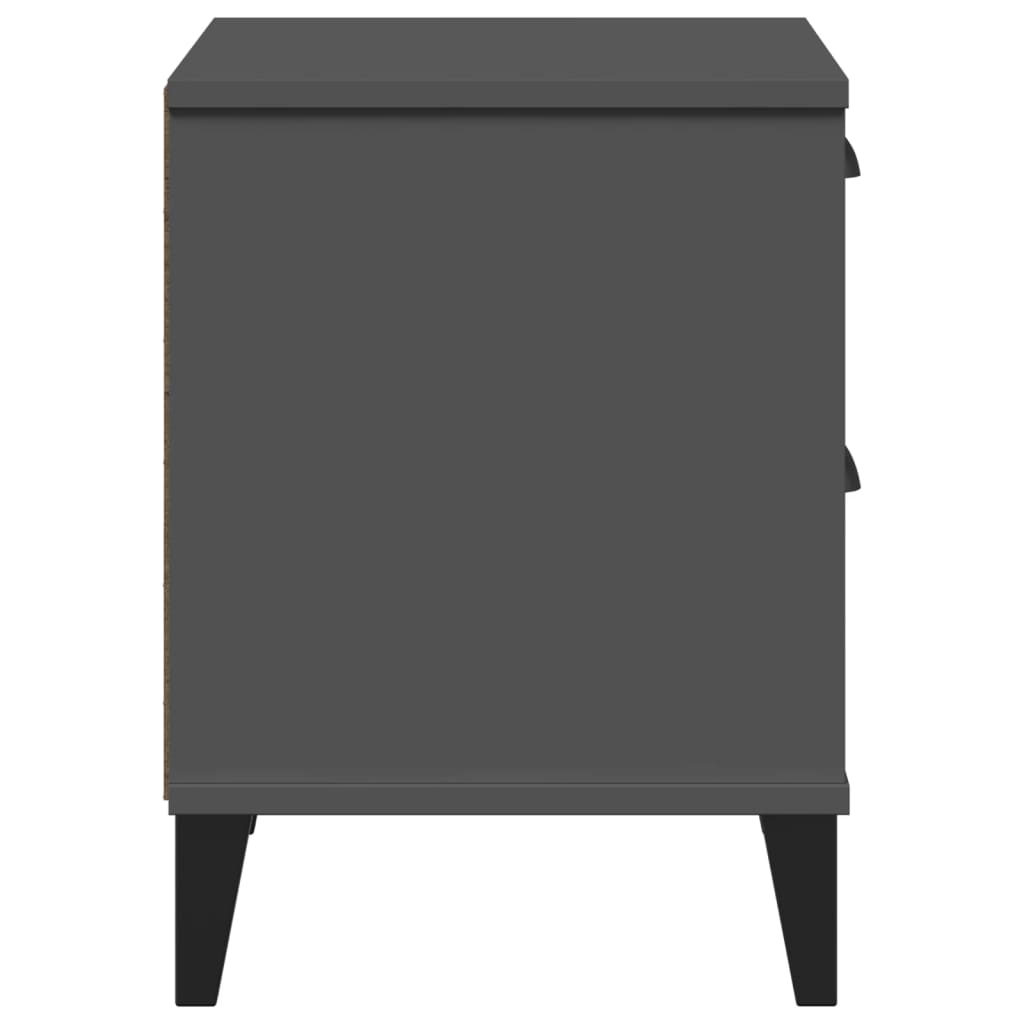 Nachtkastje VIKEN bewerkt hout antracietgrijs is nu te koop bij PeponiXL, paradijselijk wonen!
