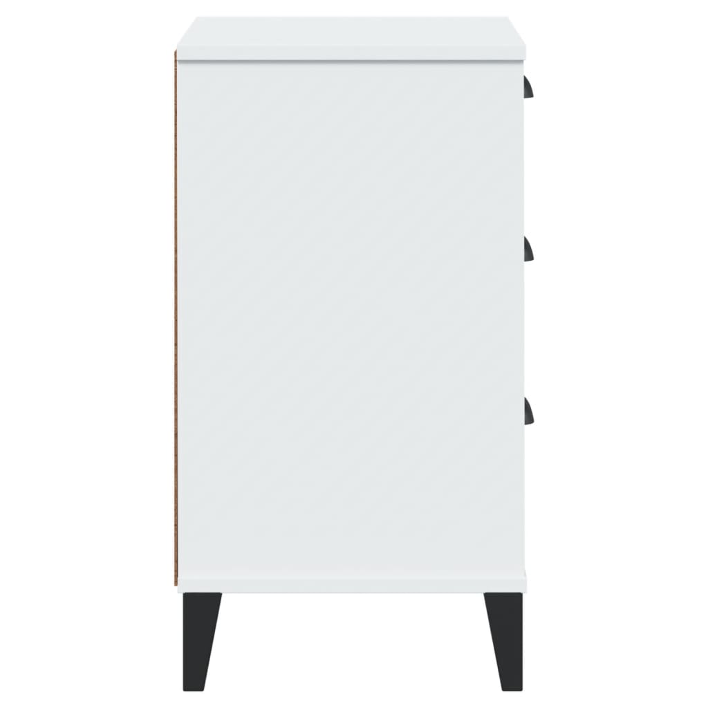 Nachtkastje VIKEN bewerkt hout wit is nu te koop bij PeponiXL, paradijselijk wonen!