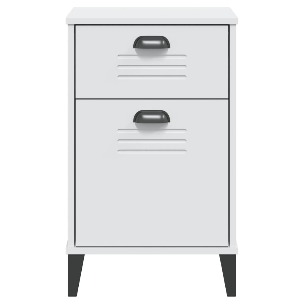 Nachtkastje VIKEN bewerkt hout wit is nu te koop bij PeponiXL, paradijselijk wonen!