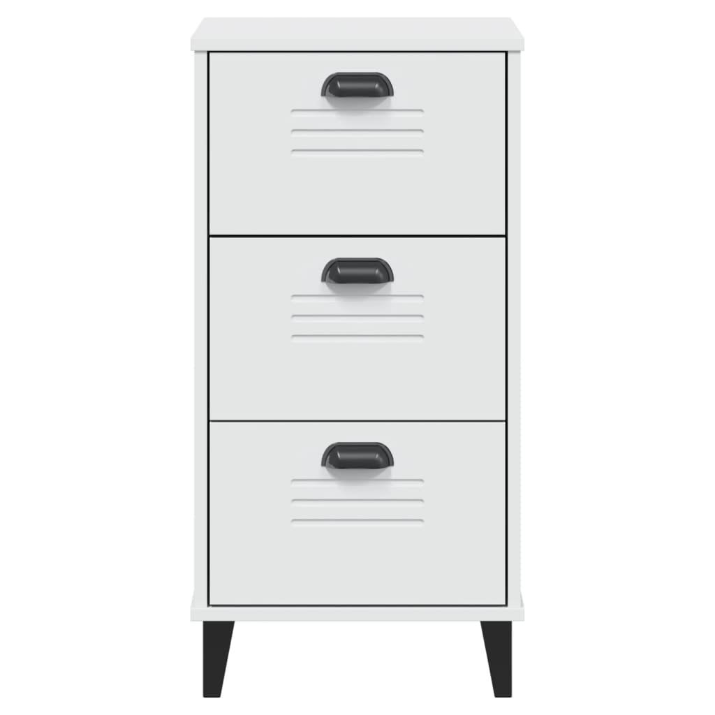 Nachtkastje VIKEN bewerkt hout wit is nu te koop bij PeponiXL, paradijselijk wonen!