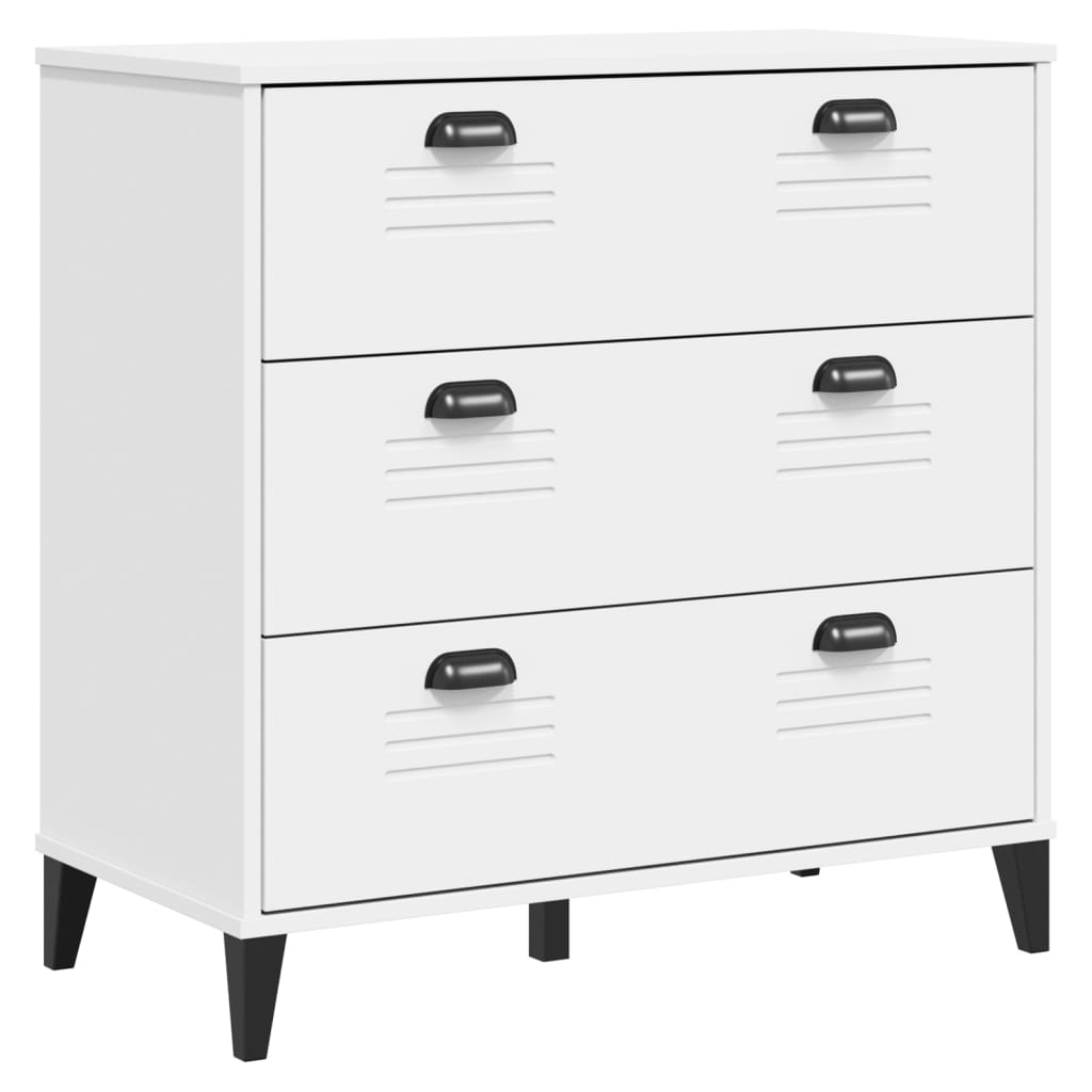 Ladekastje VIKEN bewerkt hout wit is nu te koop bij PeponiXL, paradijselijk wonen!