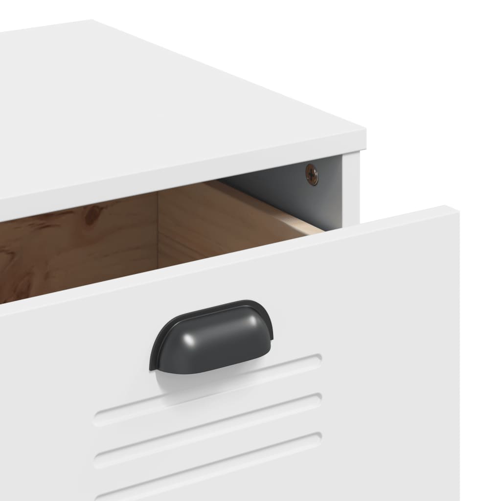 Ladekastje VIKEN bewerkt hout wit is nu te koop bij PeponiXL, paradijselijk wonen!