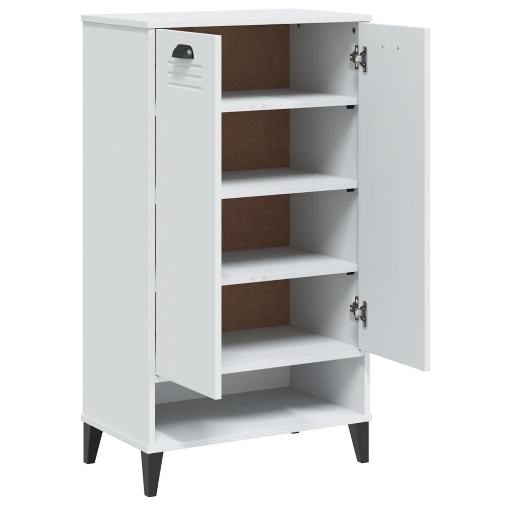 Schoenenkast VIKEN bewerkt hout wit is nu te koop bij PeponiXL, paradijselijk wonen!