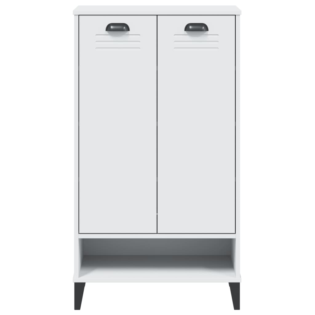 Schoenenkast VIKEN bewerkt hout wit is nu te koop bij PeponiXL, paradijselijk wonen!