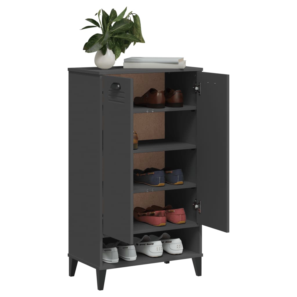 Schoenenkast VIKEN bewerkt hout antracietgrijs is nu te koop bij PeponiXL, paradijselijk wonen!