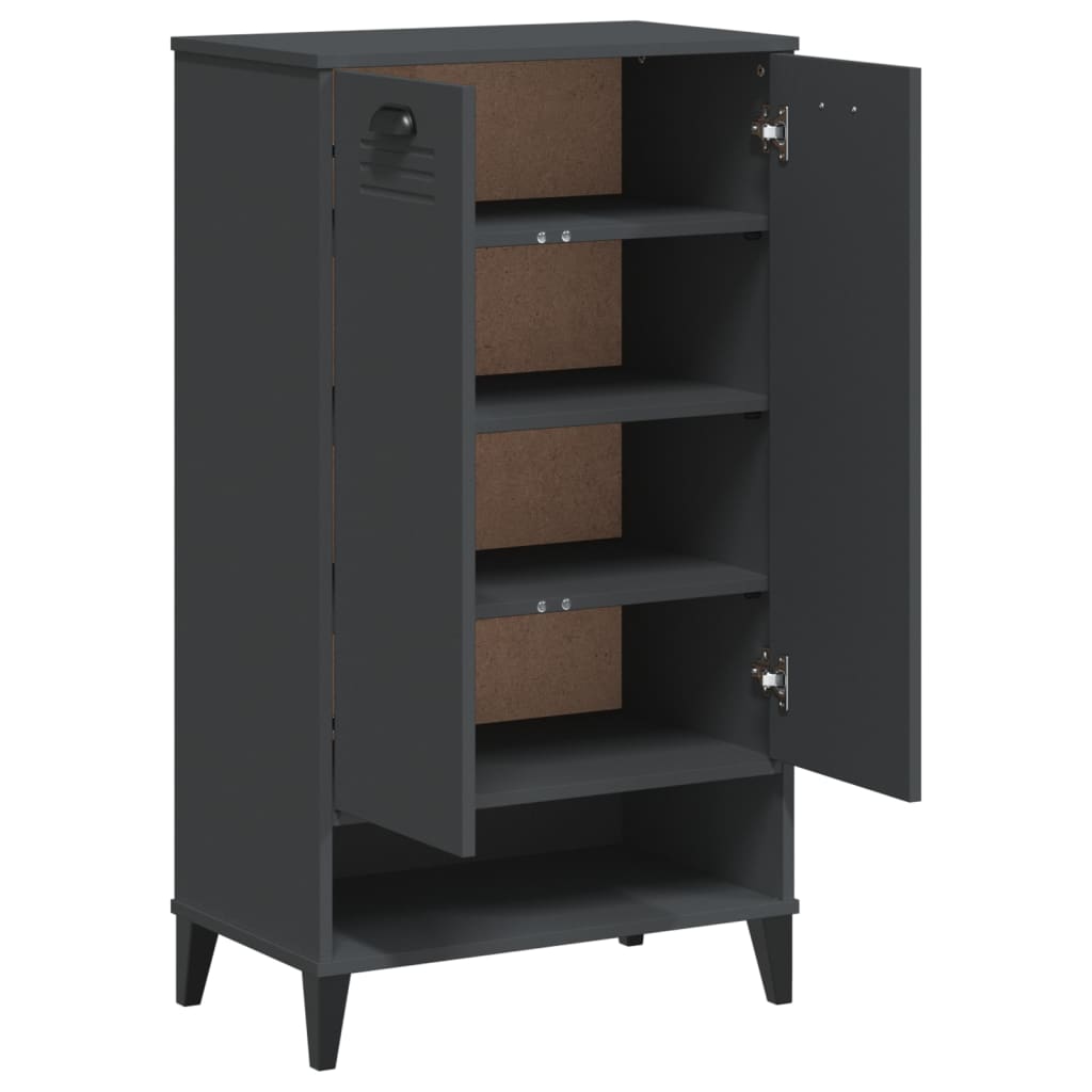 Schoenenkast VIKEN bewerkt hout antracietgrijs is nu te koop bij PeponiXL, paradijselijk wonen!