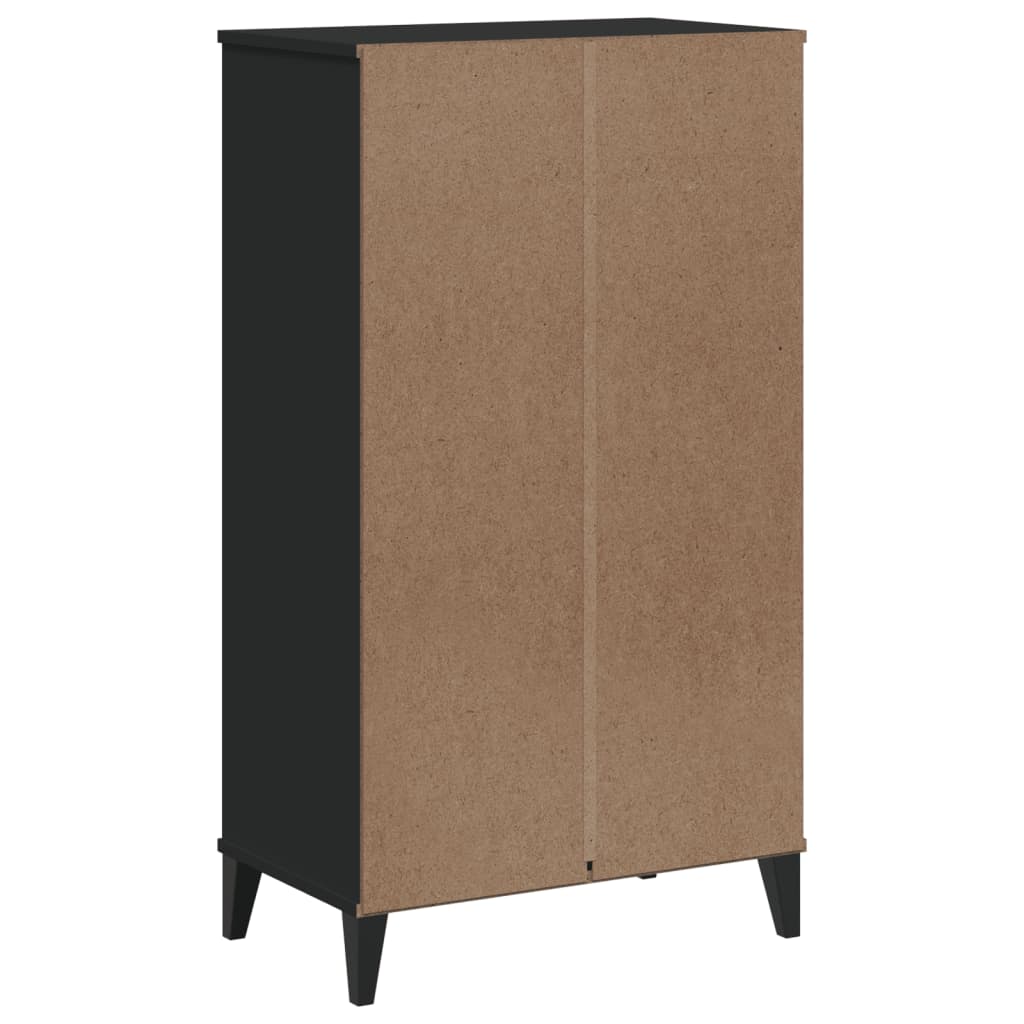 Schoenenkast VIKEN bewerkt hout zwart is nu te koop bij PeponiXL, paradijselijk wonen!