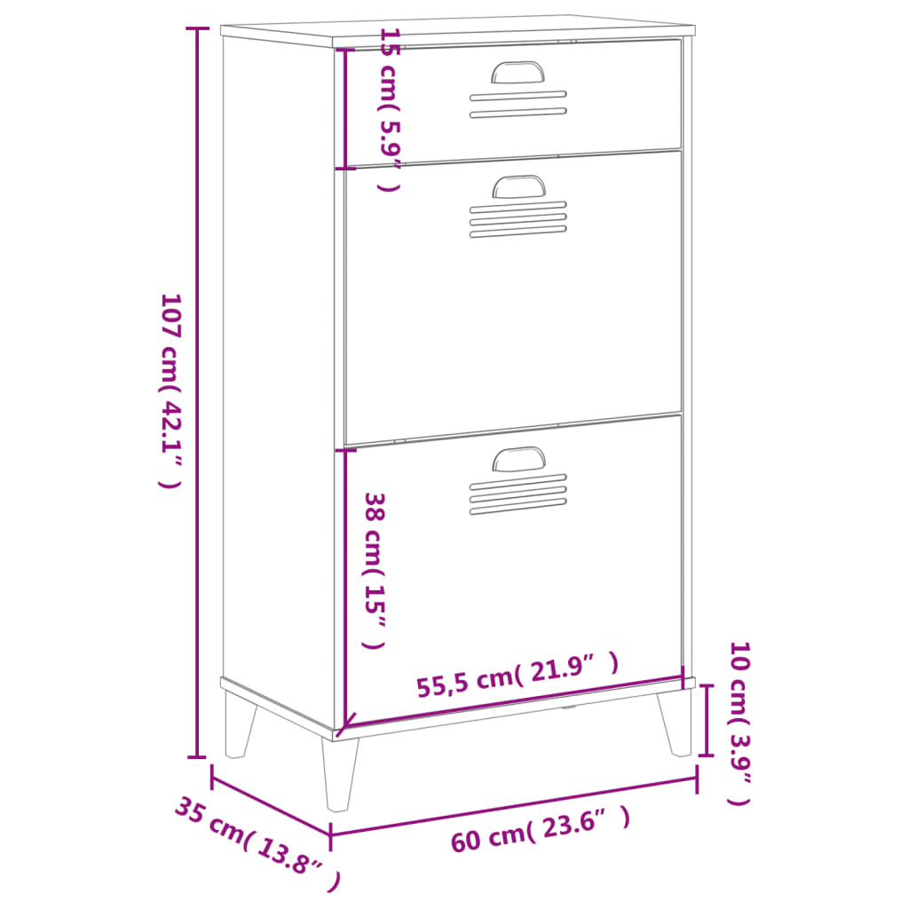 Schoenenkast VIKEN bewerkt hout zwart is nu te koop bij PeponiXL, paradijselijk wonen!