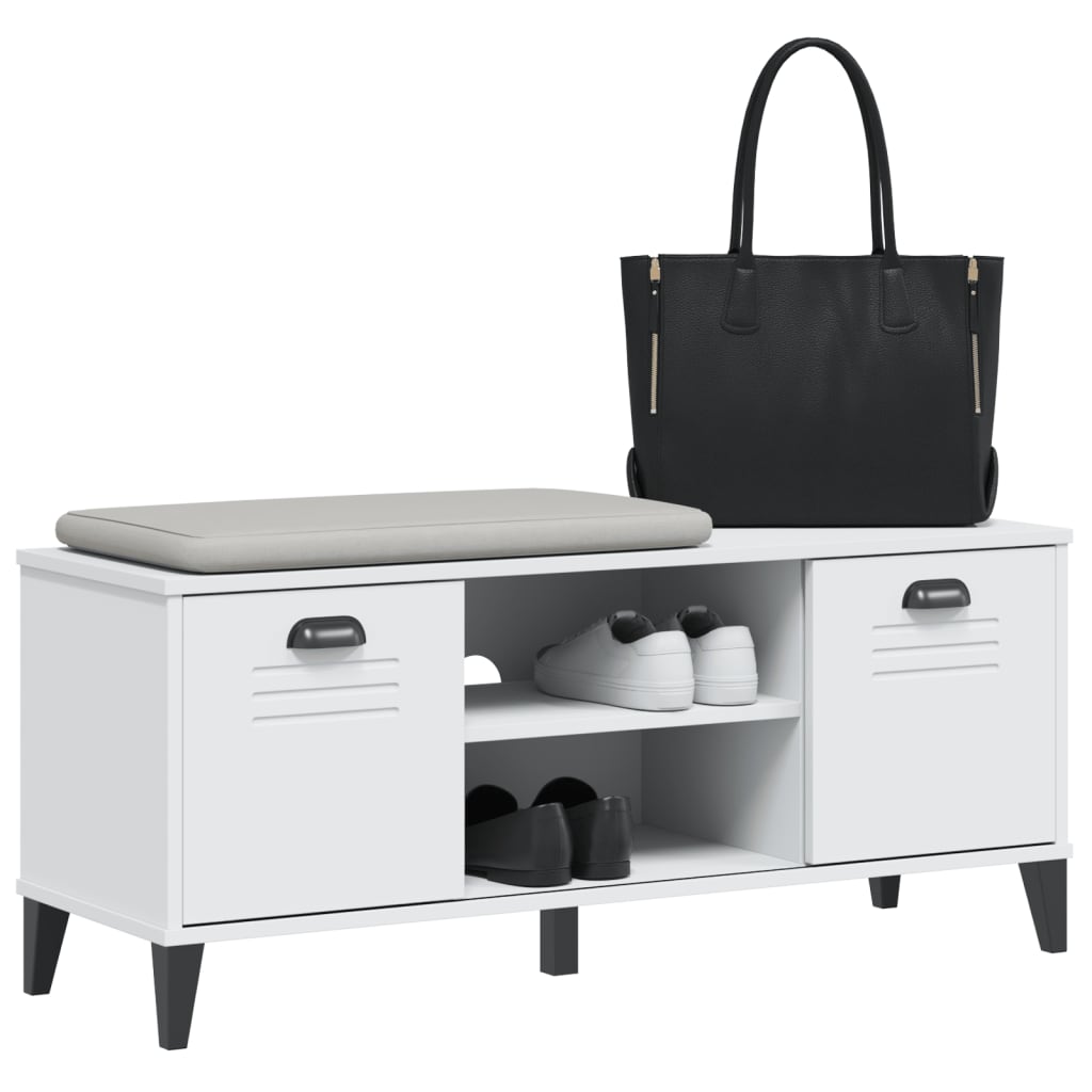 Schoenenbank VIKEN 106x35x45 cm bewerkt hout wit is nu te koop bij PeponiXL, paradijselijk wonen!