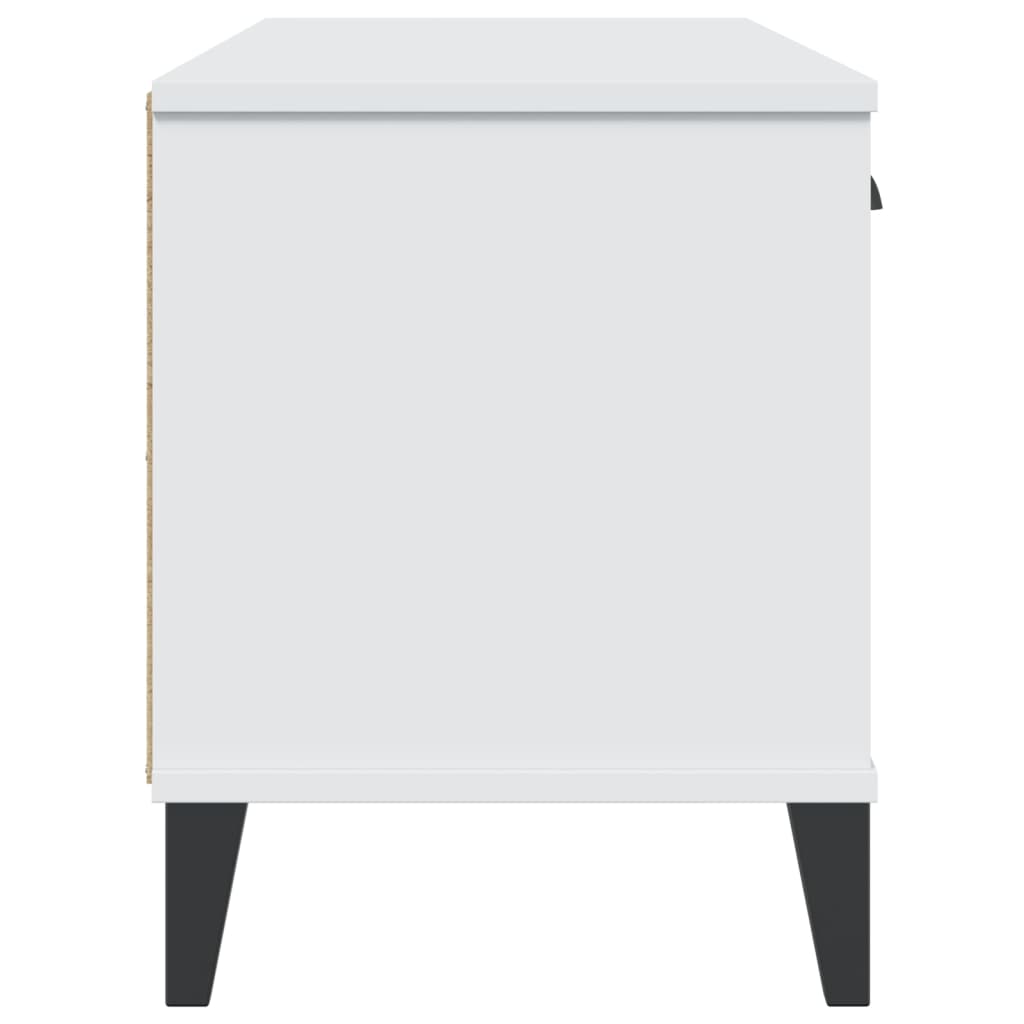 Schoenenbank VIKEN 106x35x45 cm bewerkt hout wit is nu te koop bij PeponiXL, paradijselijk wonen!
