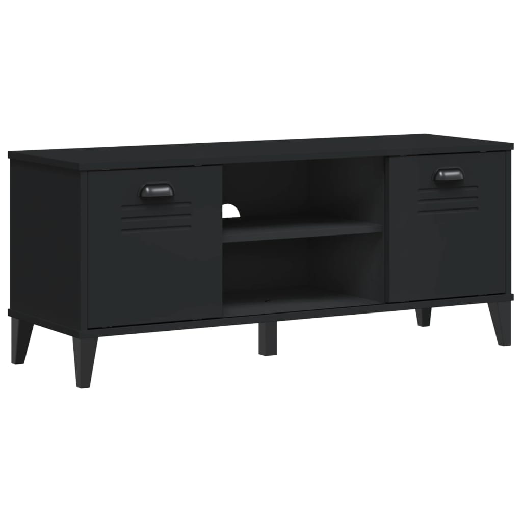 Schoenenbank VIKEN 106x35x45 cm bewerkt hout zwart is nu te koop bij PeponiXL, paradijselijk wonen!