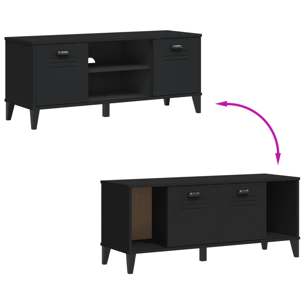 Schoenenbank VIKEN 106x35x45 cm bewerkt hout zwart is nu te koop bij PeponiXL, paradijselijk wonen!