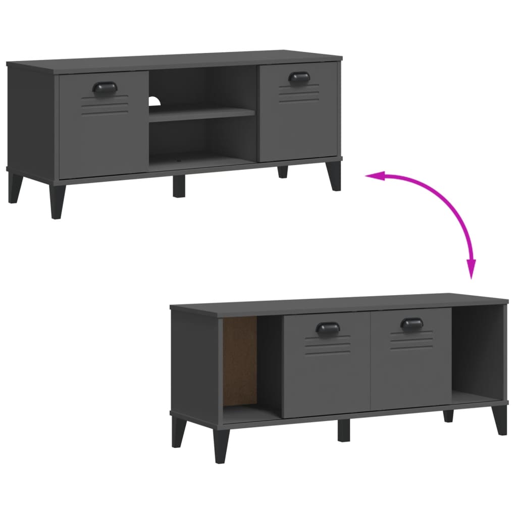 Schoenenbank VIKEN 106x35x45 cm bewerkt hout antracietgrijs is nu te koop bij PeponiXL, paradijselijk wonen!