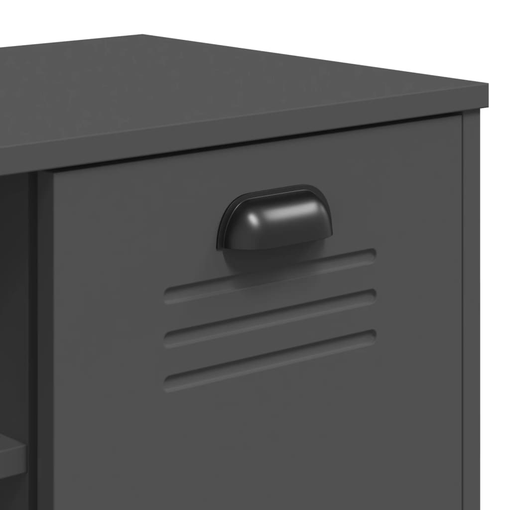 Schoenenbank VIKEN 106x35x45 cm bewerkt hout antracietgrijs is nu te koop bij PeponiXL, paradijselijk wonen!