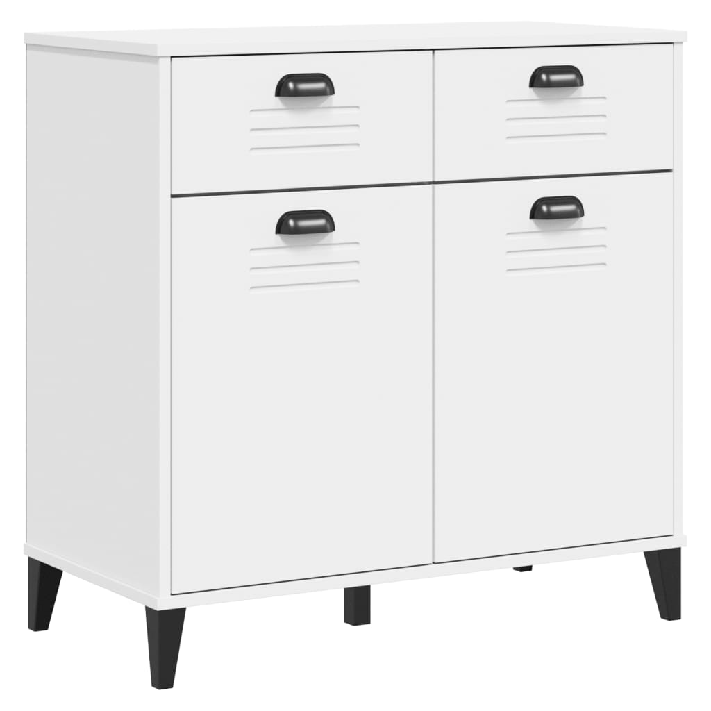 Dressoir VIKEN 80x40x80 cm bewerkt hout wit is nu te koop bij PeponiXL, paradijselijk wonen!