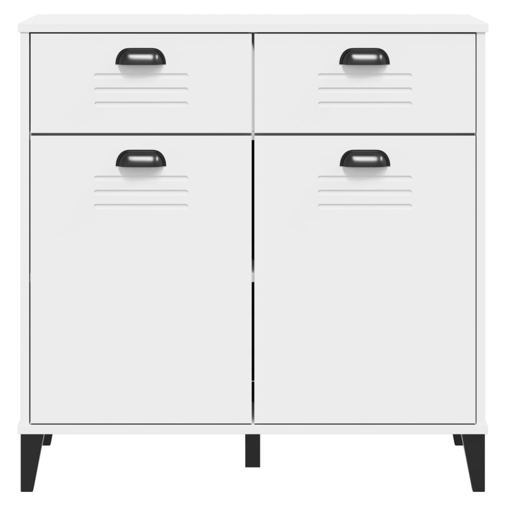 Dressoir VIKEN 80x40x80 cm bewerkt hout wit is nu te koop bij PeponiXL, paradijselijk wonen!