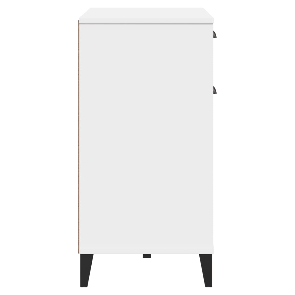 Dressoir VIKEN 80x40x80 cm bewerkt hout wit is nu te koop bij PeponiXL, paradijselijk wonen!