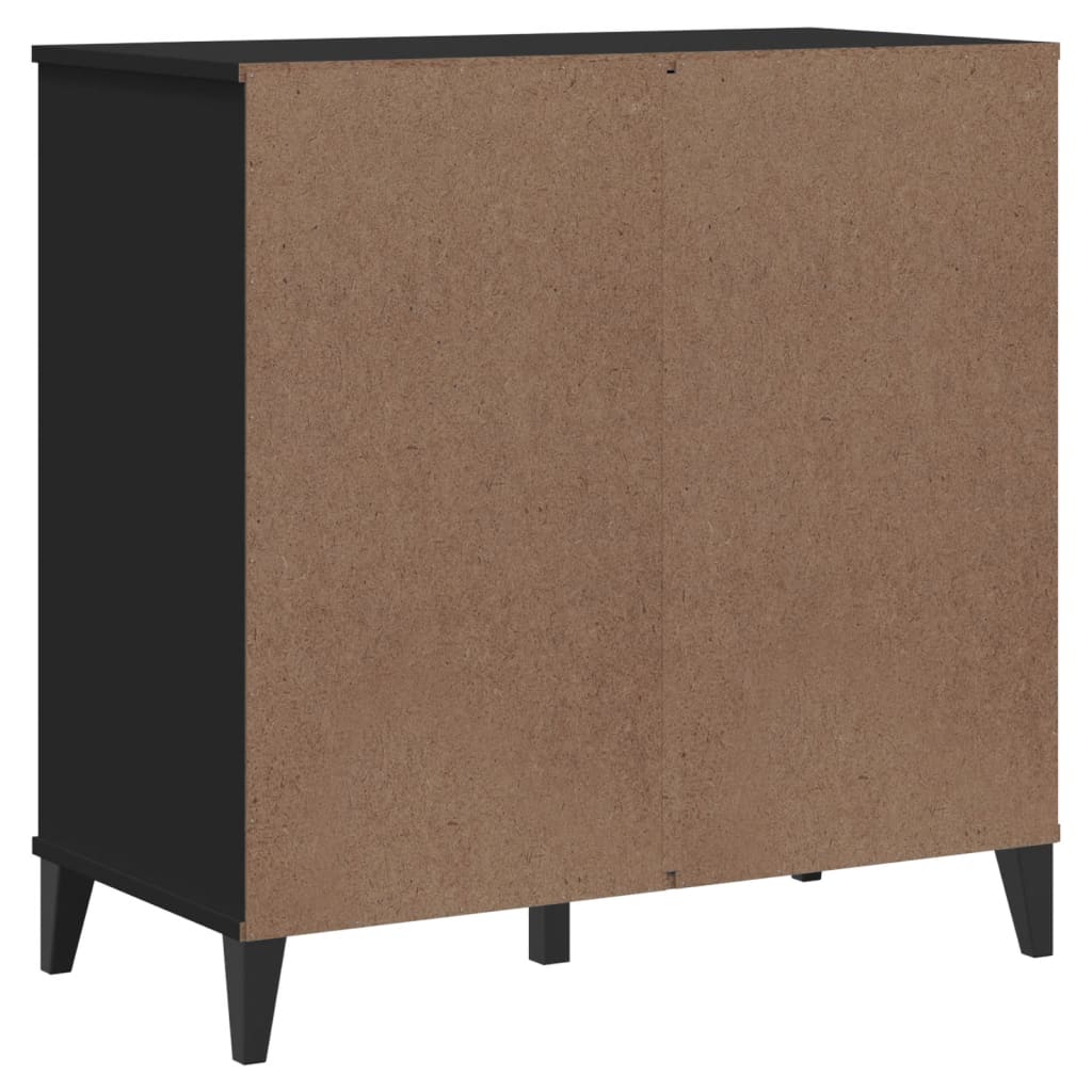 Dressoir VIKEN 80x40x80 cm bewerkt hout zwart is nu te koop bij PeponiXL, paradijselijk wonen!