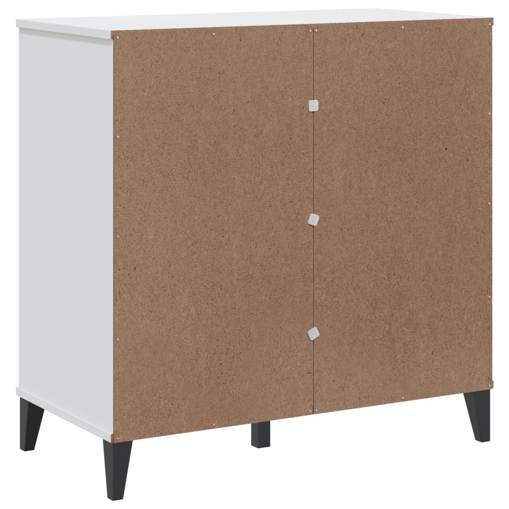 Dressoir VIKEN 80x40x80 cm bewerkt hout wit is nu te koop bij PeponiXL, paradijselijk wonen!