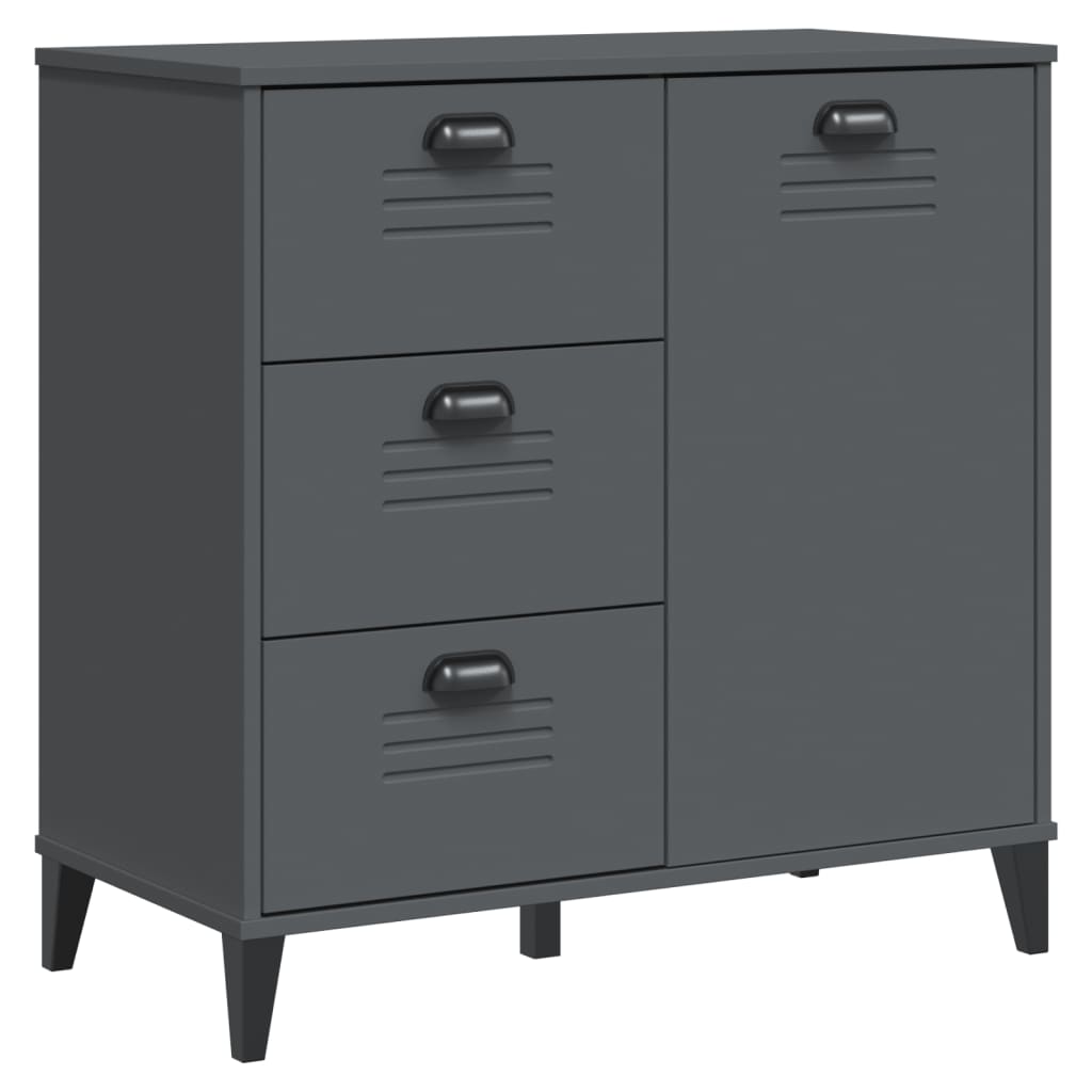 Dressoir VIKEN 80x40x80 cm bewerkt hout antracietgrijs is nu te koop bij PeponiXL, paradijselijk wonen!