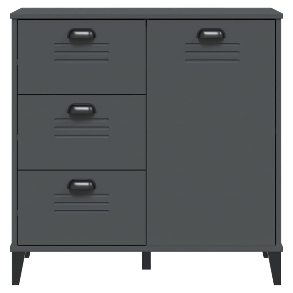 Dressoir VIKEN 80x40x80 cm bewerkt hout antracietgrijs is nu te koop bij PeponiXL, paradijselijk wonen!
