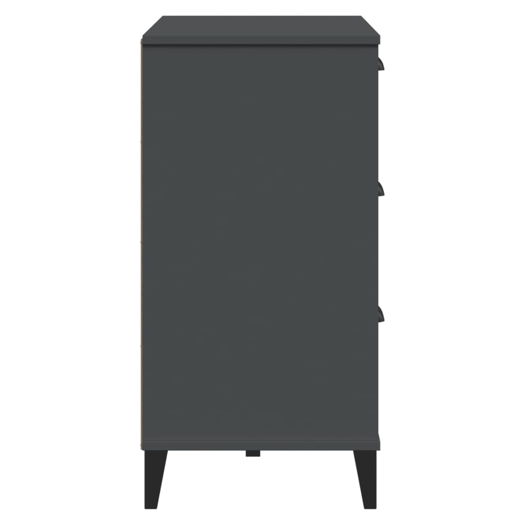 Dressoir VIKEN 80x40x80 cm bewerkt hout antracietgrijs is nu te koop bij PeponiXL, paradijselijk wonen!