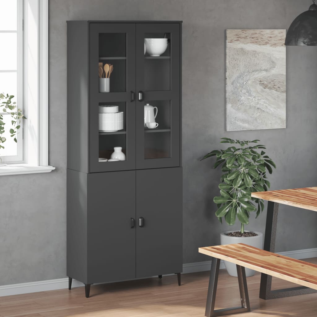Opzetkast VIKEN bewerkt hout antracietgrijs is nu te koop bij PeponiXL, paradijselijk wonen!