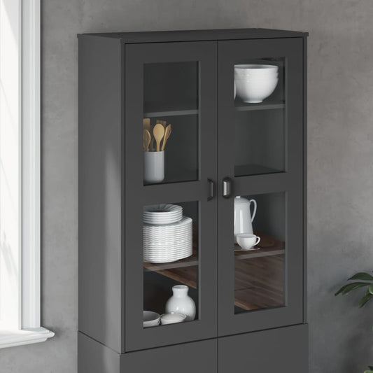 Opzetkast VIKEN bewerkt hout antracietgrijs is nu te koop bij PeponiXL, paradijselijk wonen!
