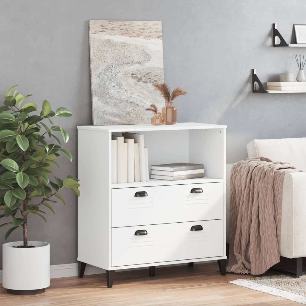 Boekenkast VIKEN 80x40x90 cm bewerkt hout wit is nu te koop bij PeponiXL, paradijselijk wonen!