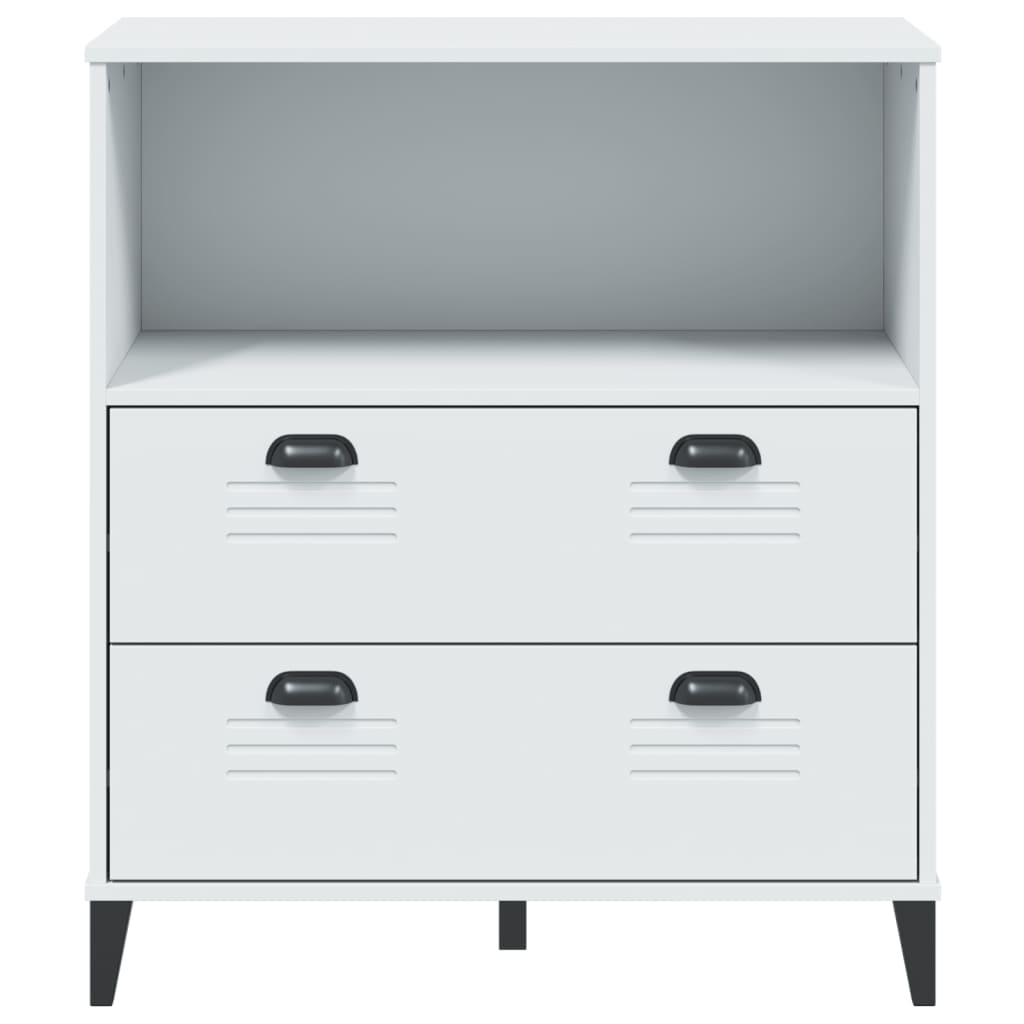 Boekenkast VIKEN 80x40x90 cm bewerkt hout wit is nu te koop bij PeponiXL, paradijselijk wonen!