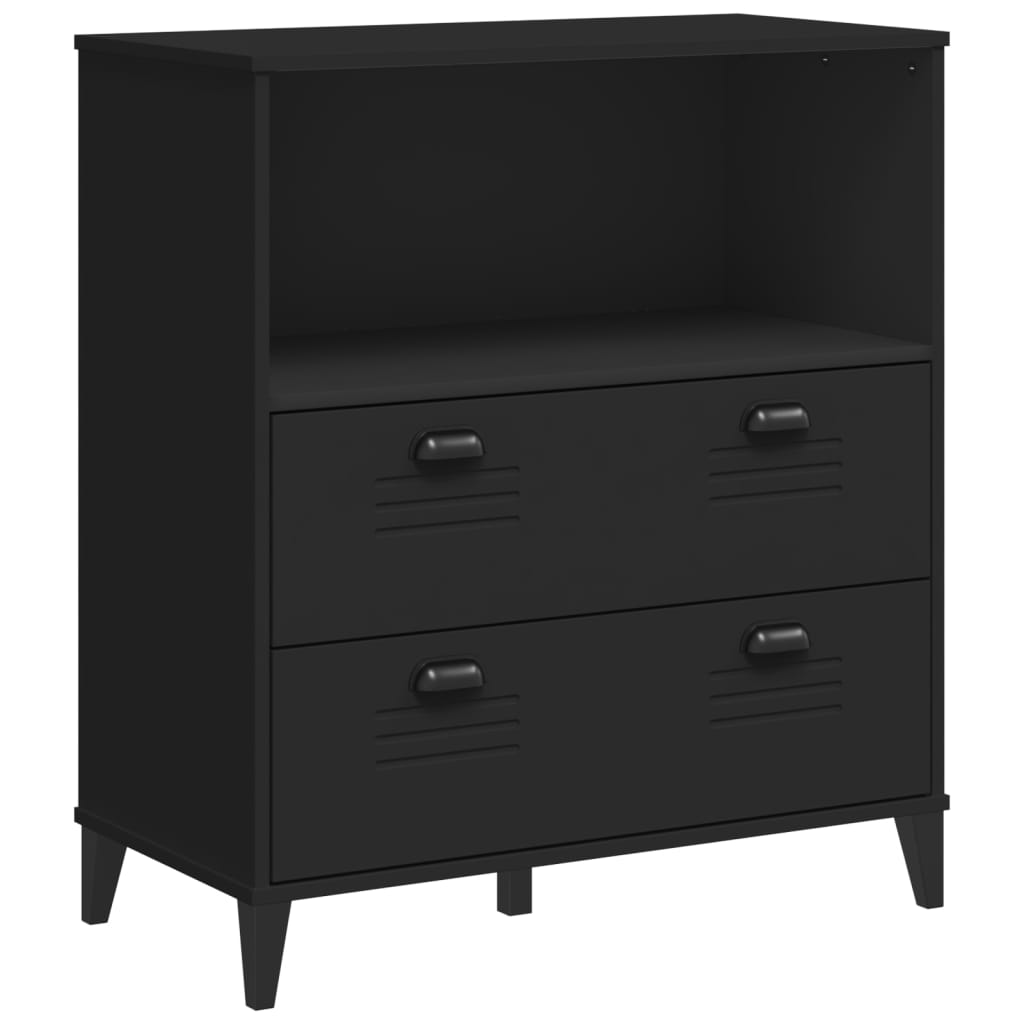 Boekenkast VIKEN 80x40x90 cm bewerkt hout zwart is nu te koop bij PeponiXL, paradijselijk wonen!