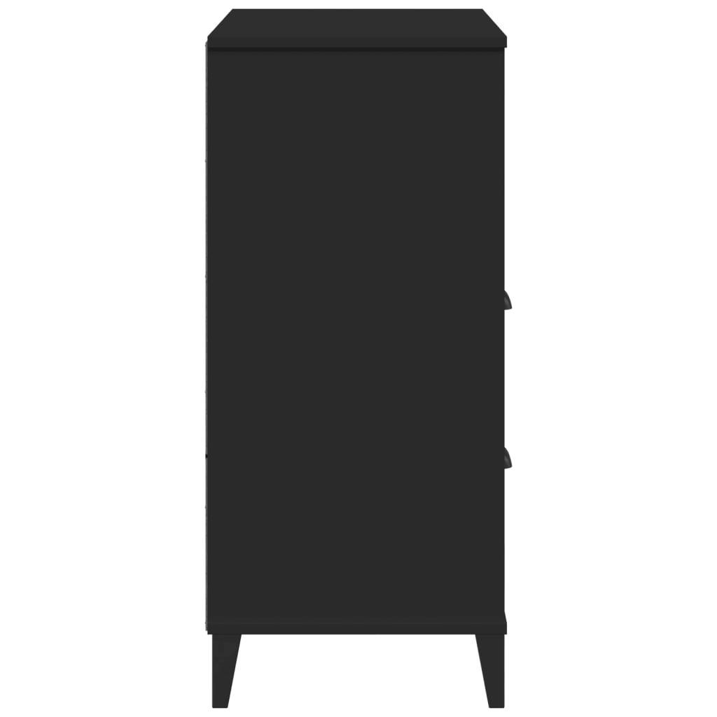 Boekenkast VIKEN 80x40x90 cm bewerkt hout zwart is nu te koop bij PeponiXL, paradijselijk wonen!
