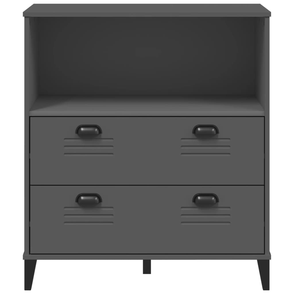 Boekenkast VIKEN 80x40x90 cm bewerkt hout antracietgrijs is nu te koop bij PeponiXL, paradijselijk wonen!