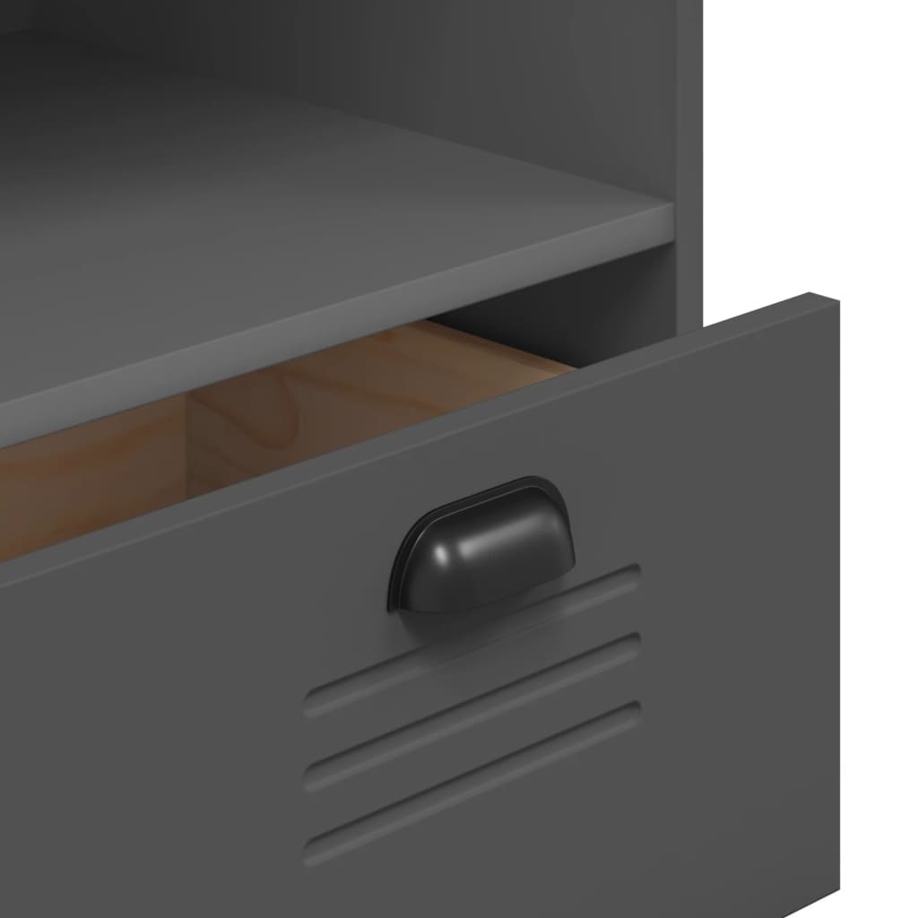 Boekenkast VIKEN 80x40x90 cm bewerkt hout antracietgrijs is nu te koop bij PeponiXL, paradijselijk wonen!