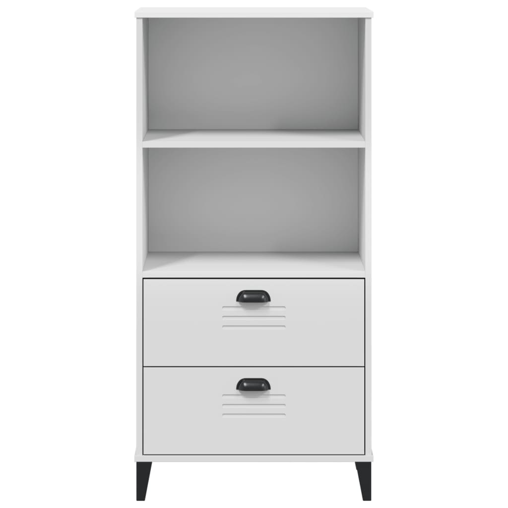 Boekenkast VIKEN 60x35x123 cm bewerkt hout wit is nu te koop bij PeponiXL, paradijselijk wonen!